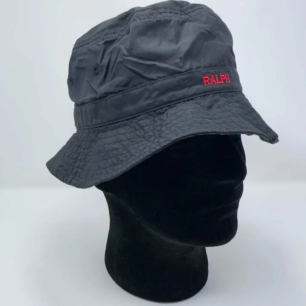 Ralph Lauren Reversible Bucket Hat Black Watch Plaid Nylon RALPH Embroidered OSF